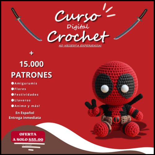 CURSO DE CROCHET + 15,000 PATRONES INCLUIDOS